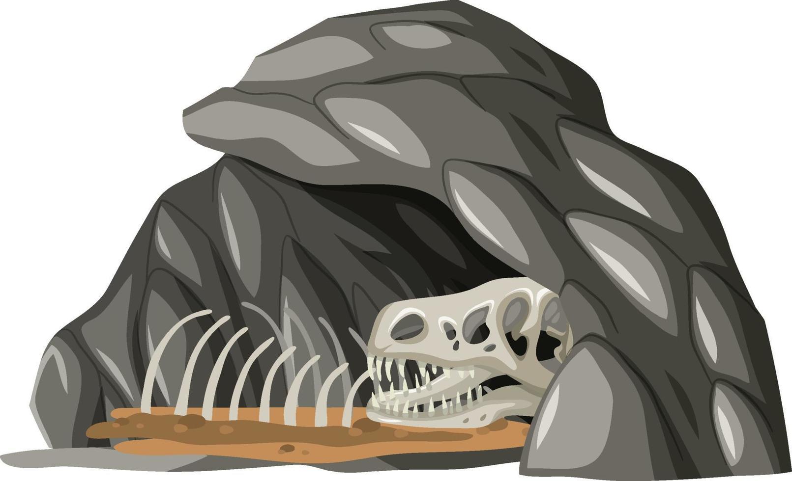 Stone cave with fossils vector