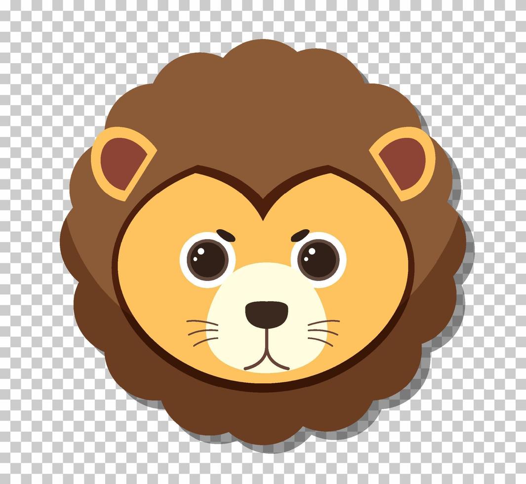 Cute lion head in flat cartoon style vector