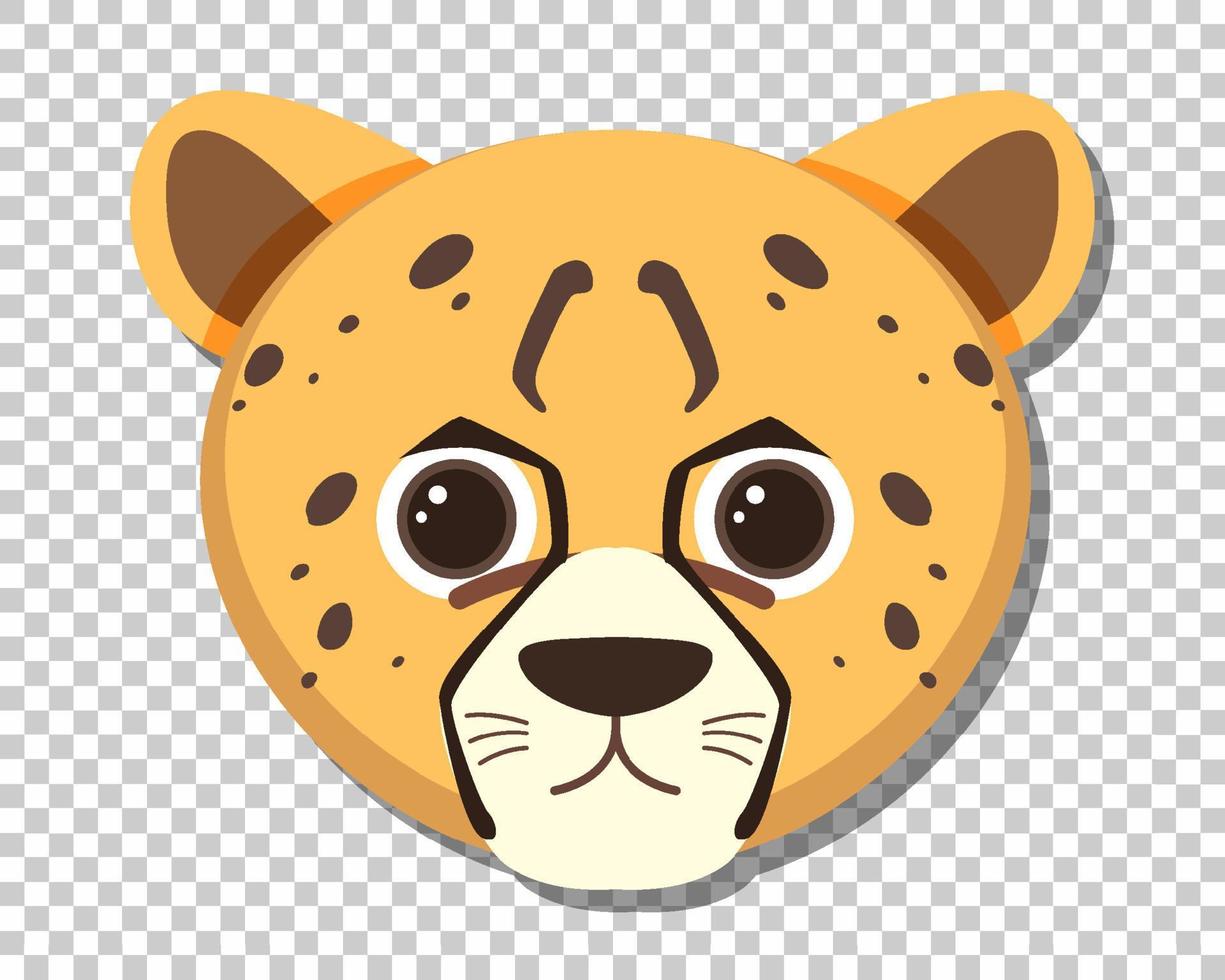 Cute cheetah head in flat cartoon style vector