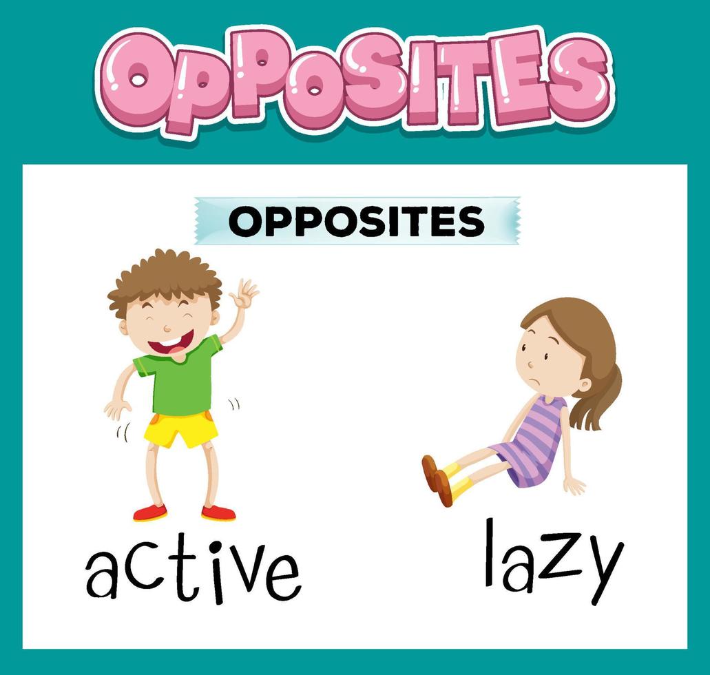 Opposite English words for kids vector