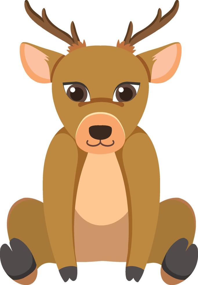 Cute deer in flat style vector