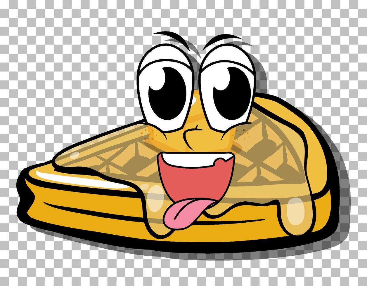 Waffle cartoon character isolated vector