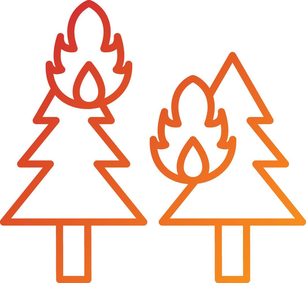 estilo de icono de incendio forestal vector