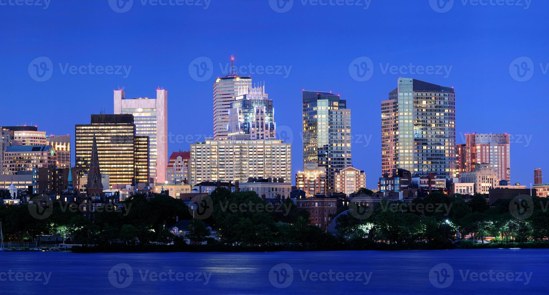 Boston city at night photo