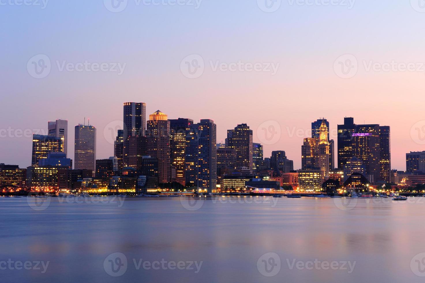 Boston cityscape at dusk photo
