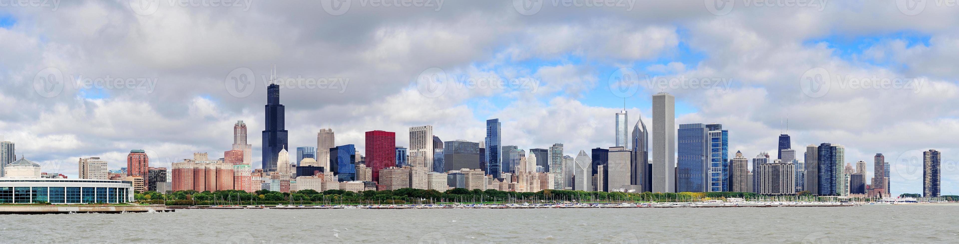 panorama del horizonte de chicago foto