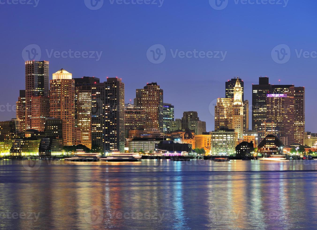 Boston downtown at dusk photo