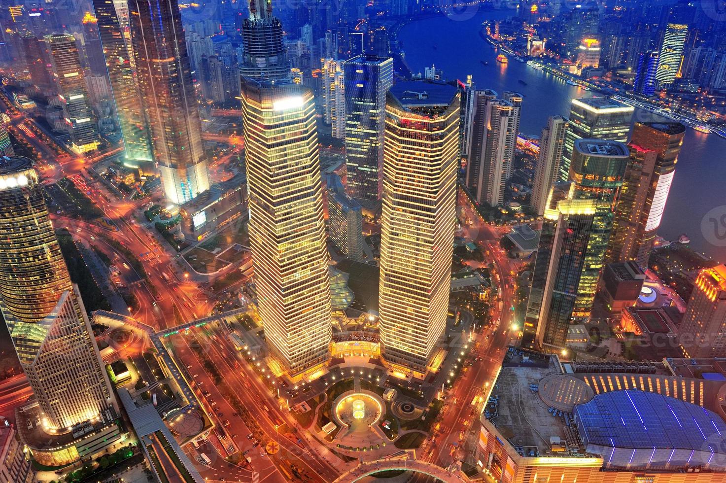 Shanghai aerial at dusk photo