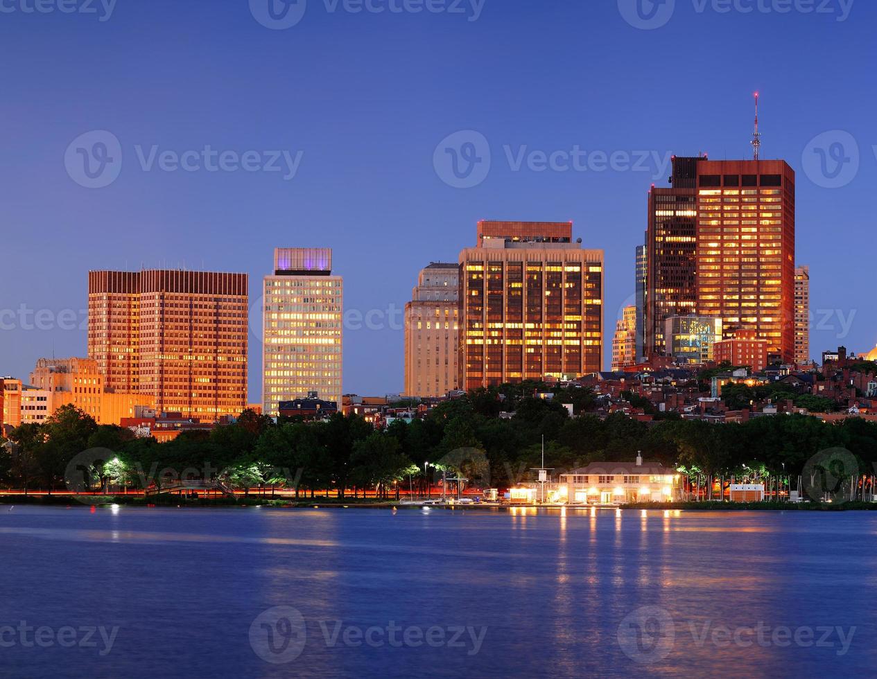 Boston city at night photo