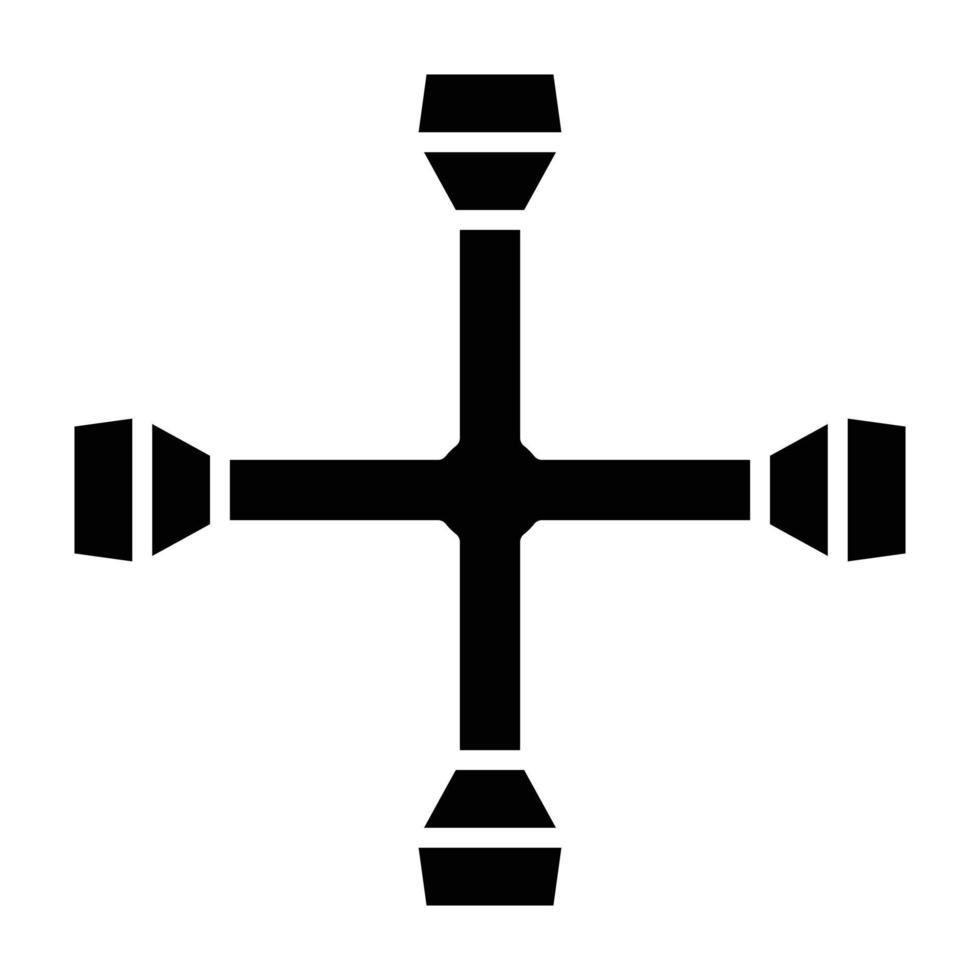 estilo de icono de llave cruzada vector