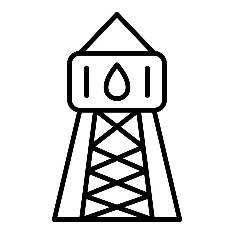 estilo de icono de torre de agua vector