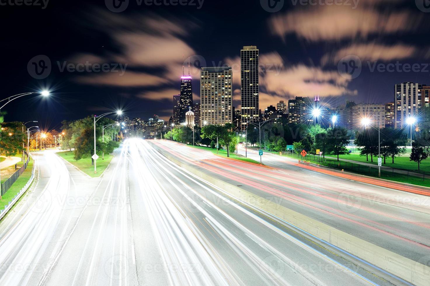 Chicago at night photo