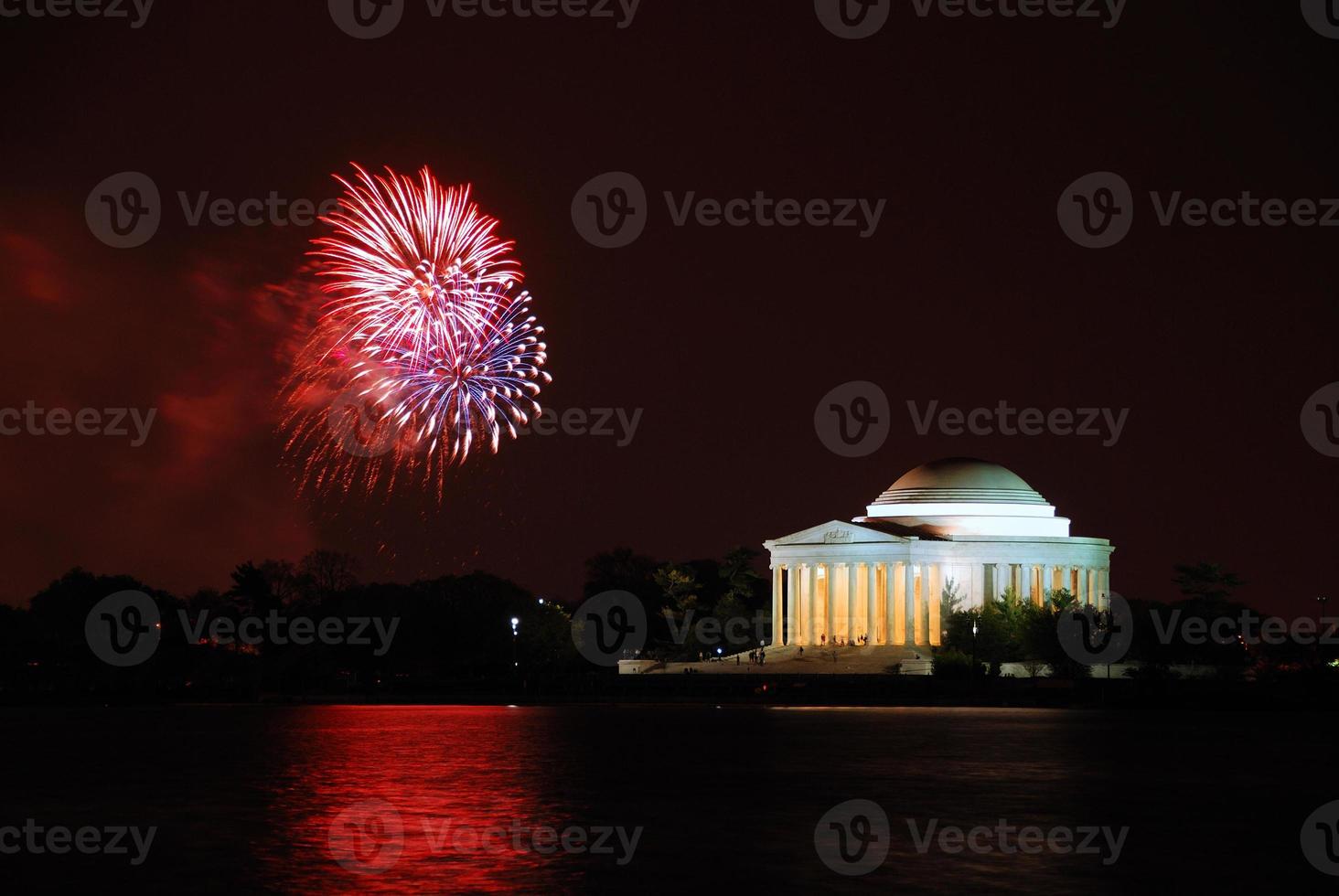 Fireworks by lake, Washington DC photo