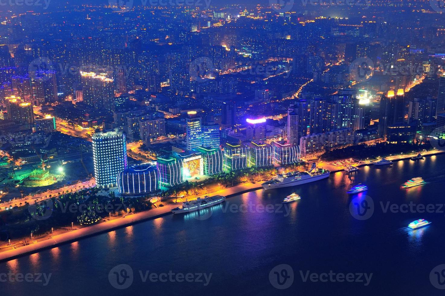 Shanghai aerial at dusk photo