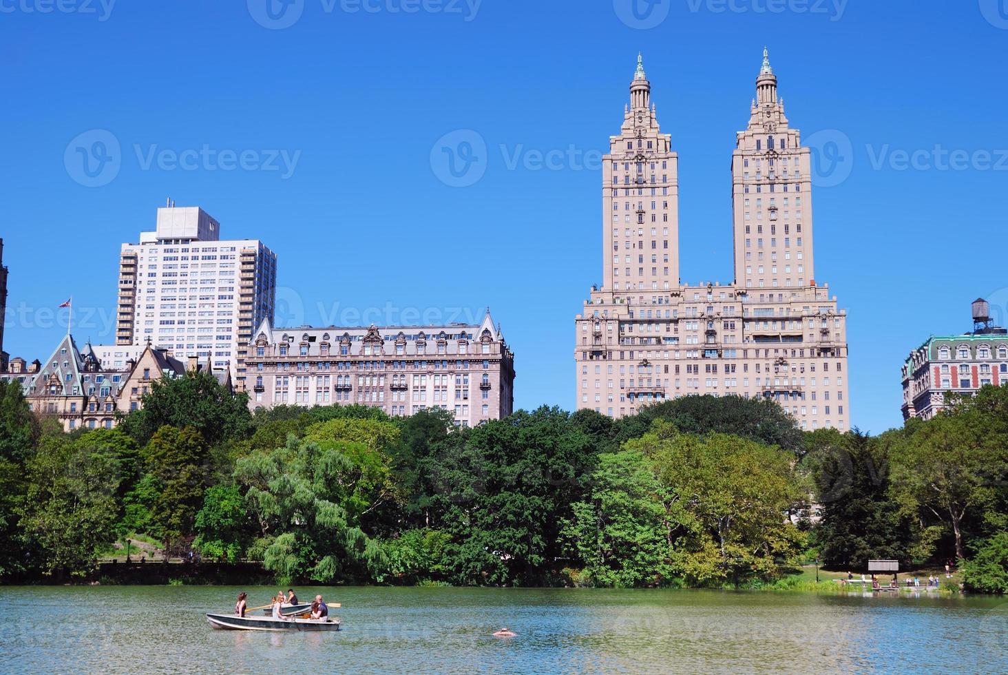 New York City Central Park with boat in lake photo