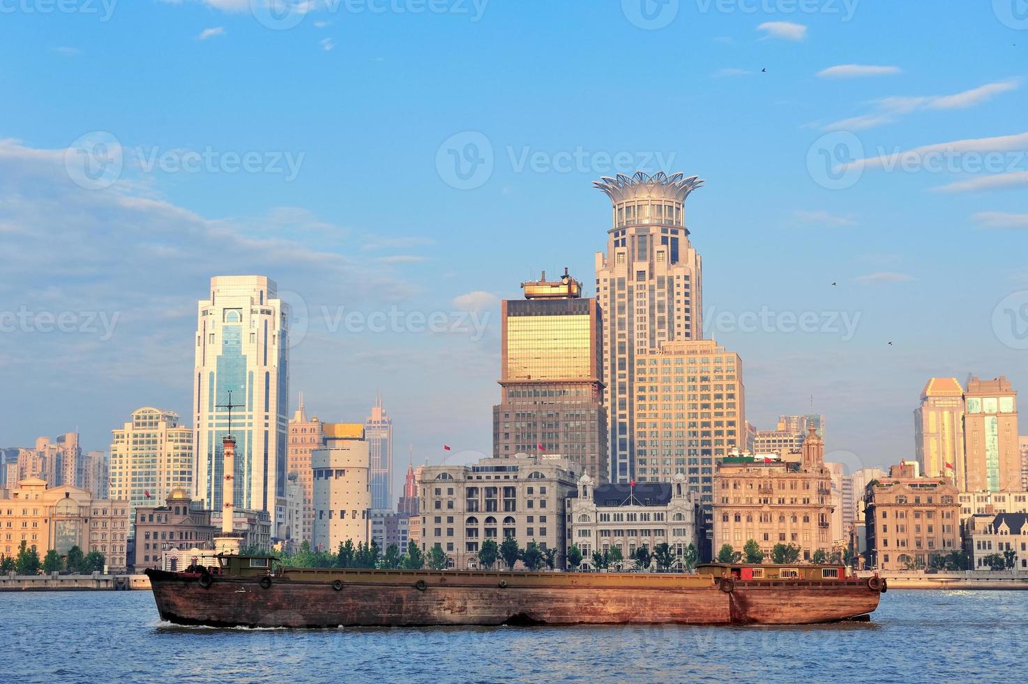 Shanghai morning with boat photo