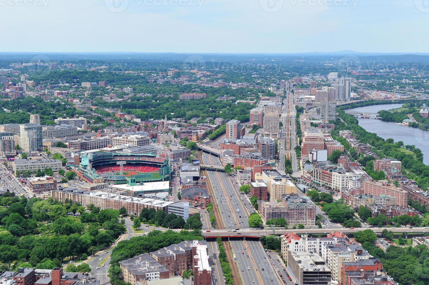 Boston City aerial view photo
