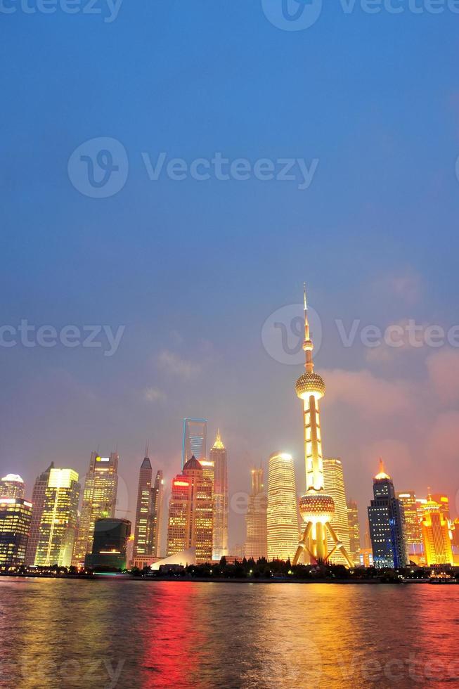 Shanghai skyline at night photo