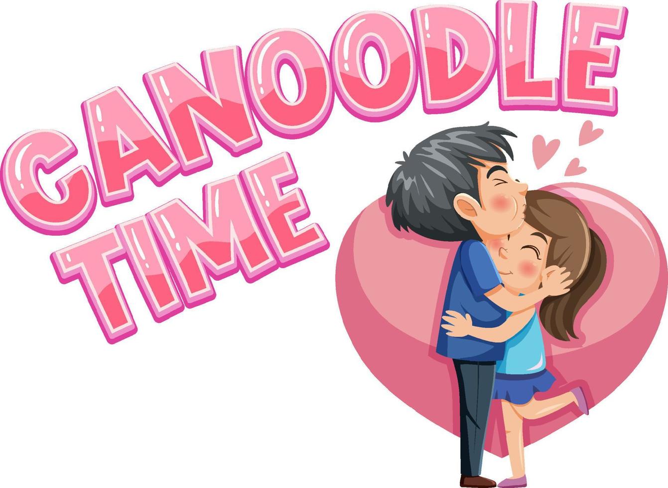 An couple in love cartoon character with word expression vector