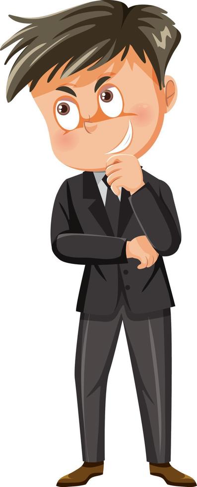 Business man with suspicious face vector