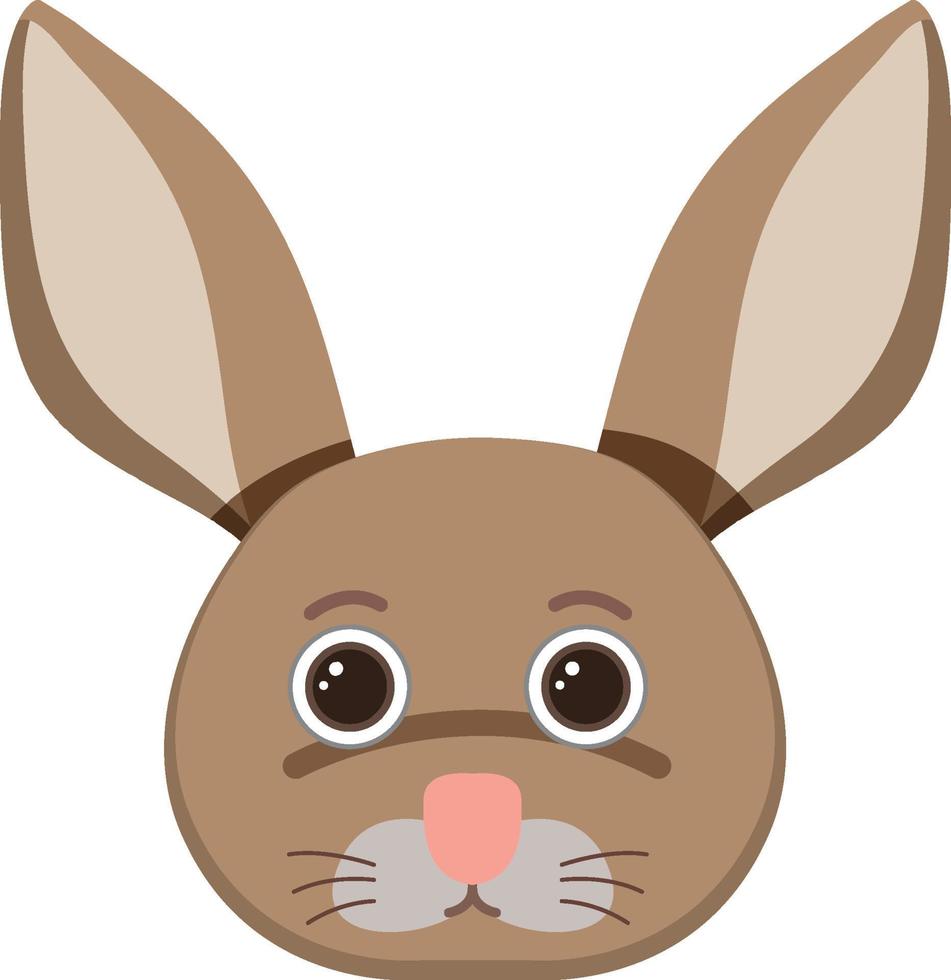Cute rabbit head in flat style vector
