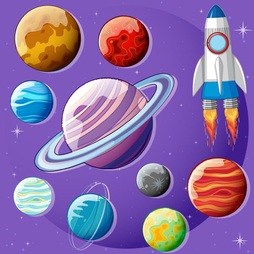 Space planets seamless pattern vector