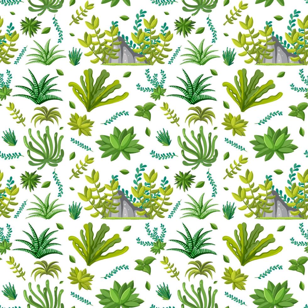 Various plants seamless pattern vector