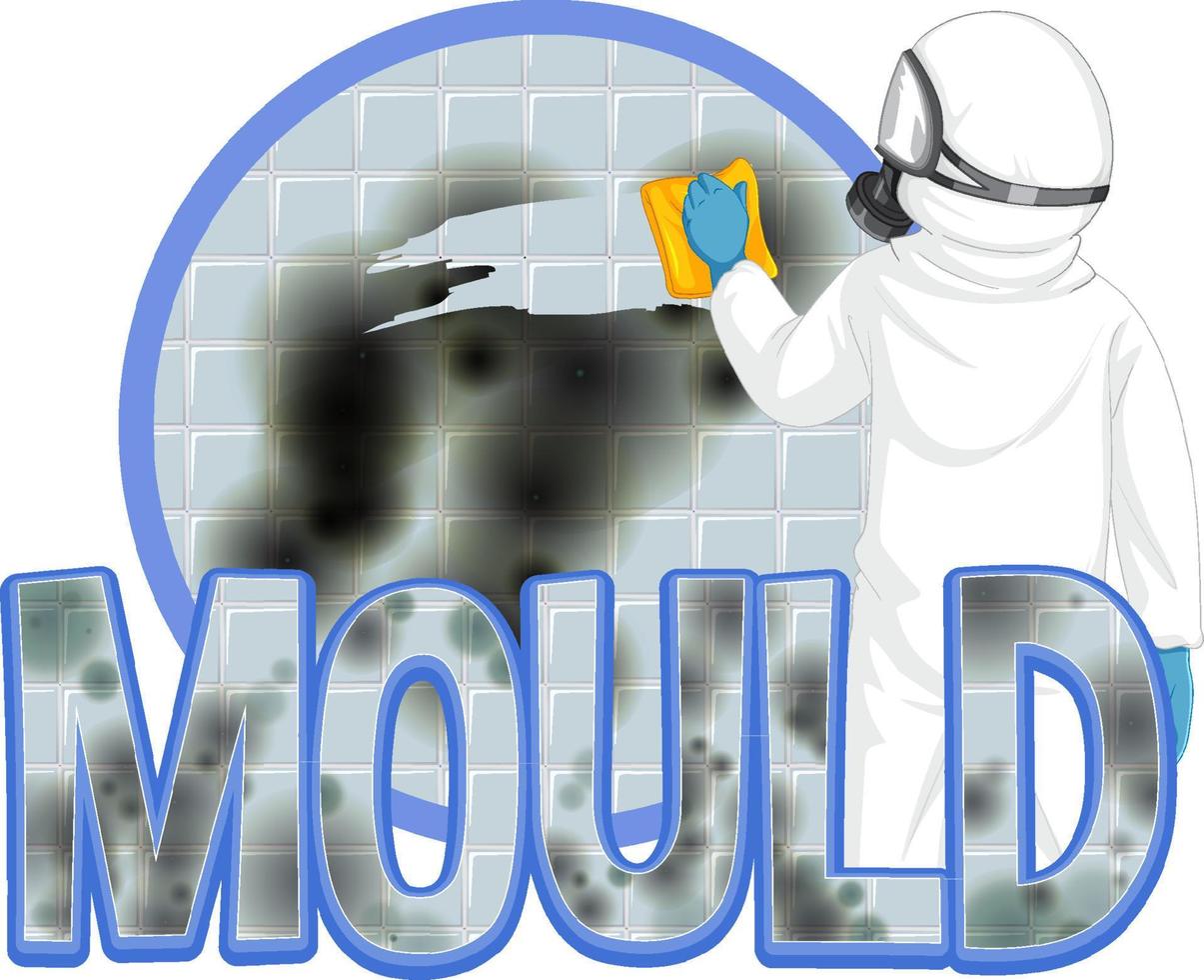 Mould text word isolated vector