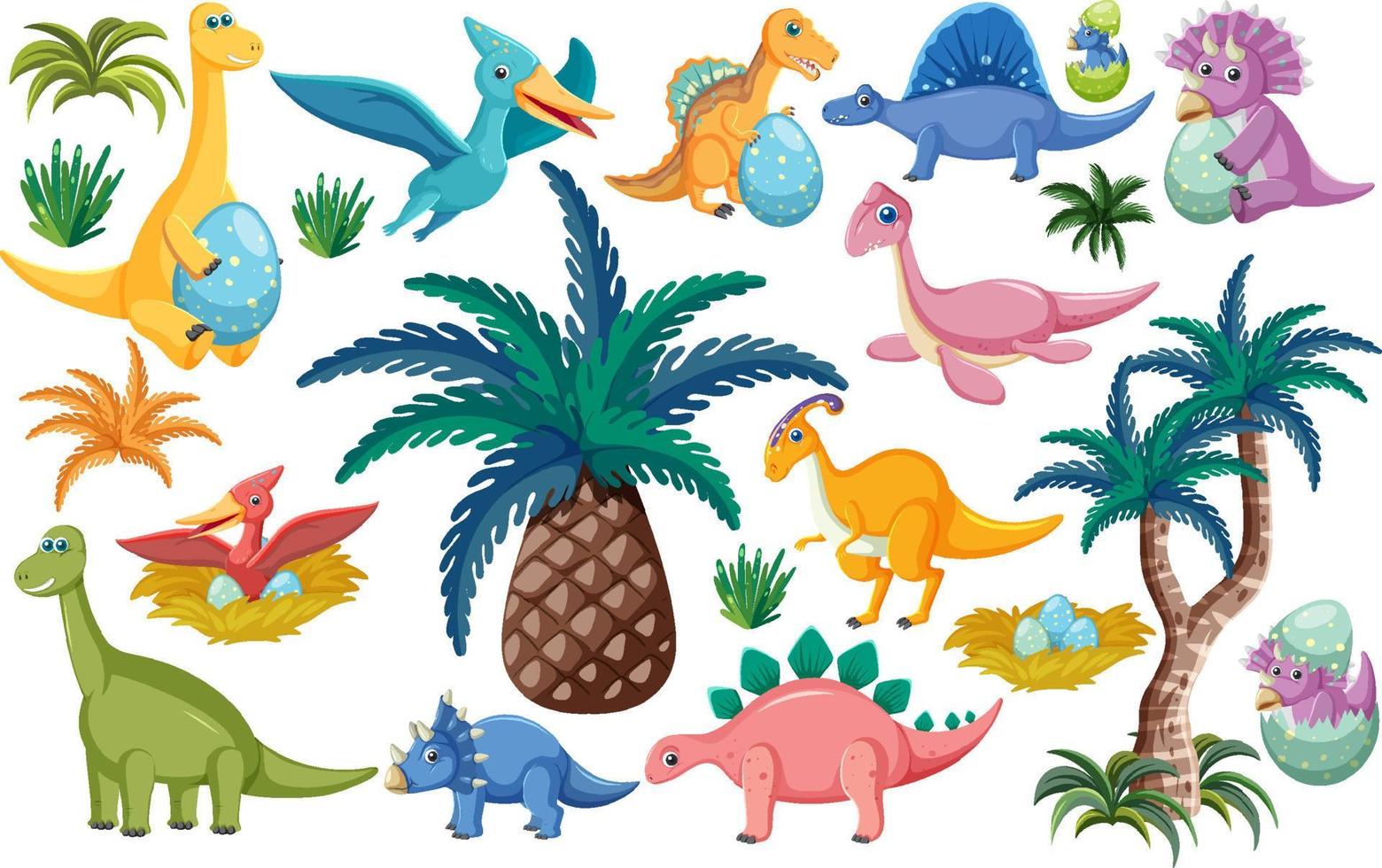 Cute dinosaur seamless pattern vector