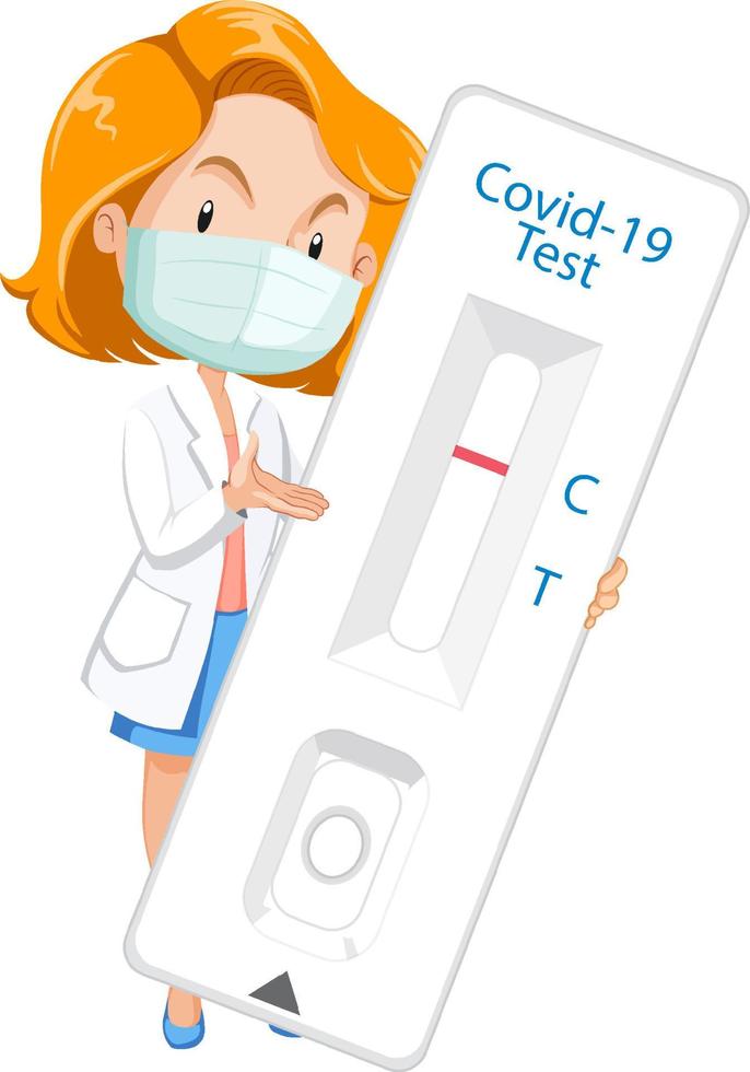 Covid 19 testing with antigen test kit vector