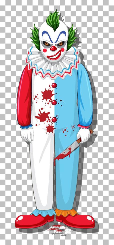 Scary clown cartoon character vector