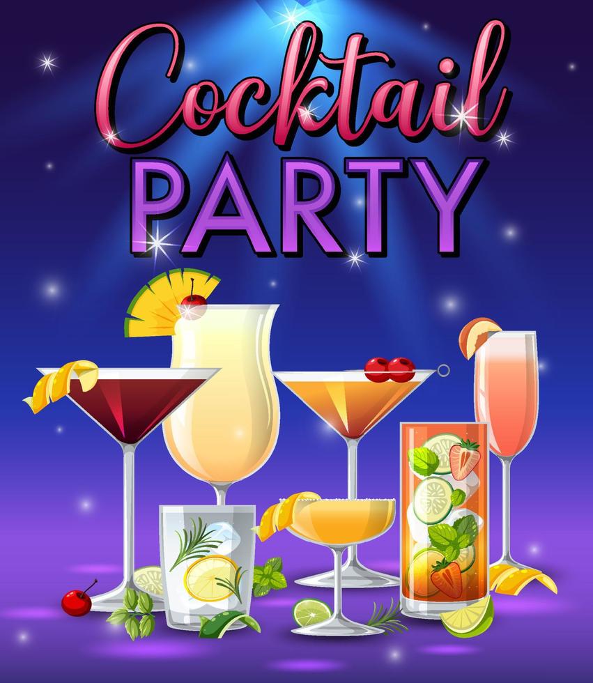 Cocktails Party Sparkling Background vector