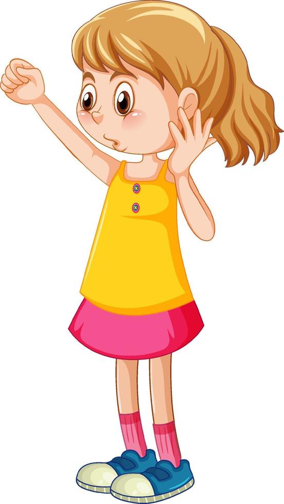 Cute girl cartoon character vector