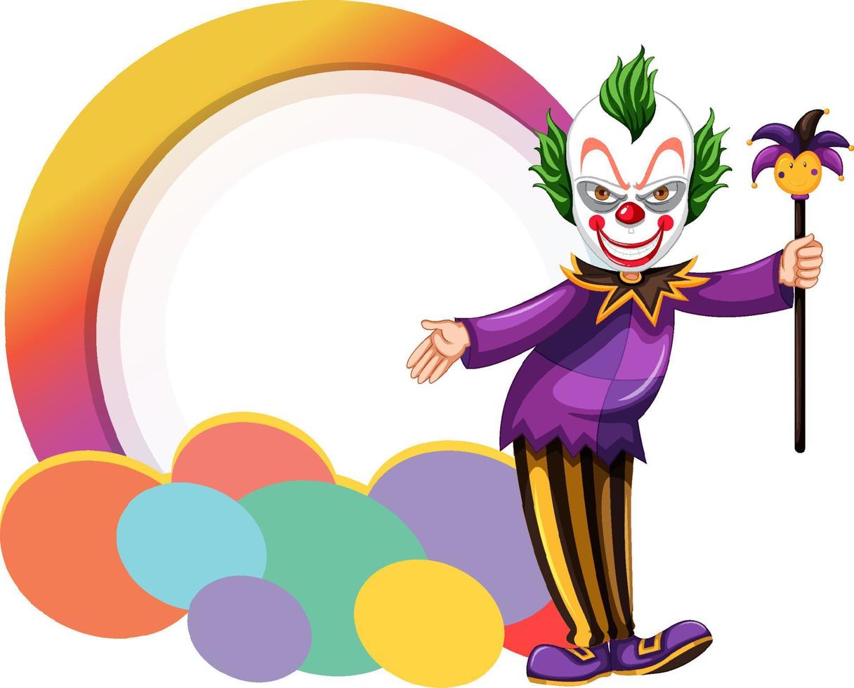 Clown cartoon character with empty banner vector