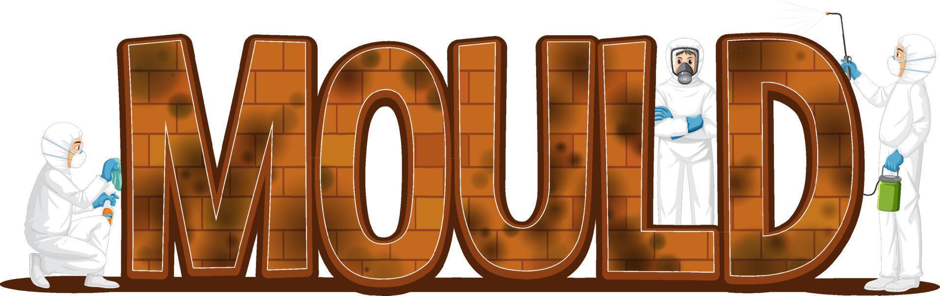 Mould text word isolated vector