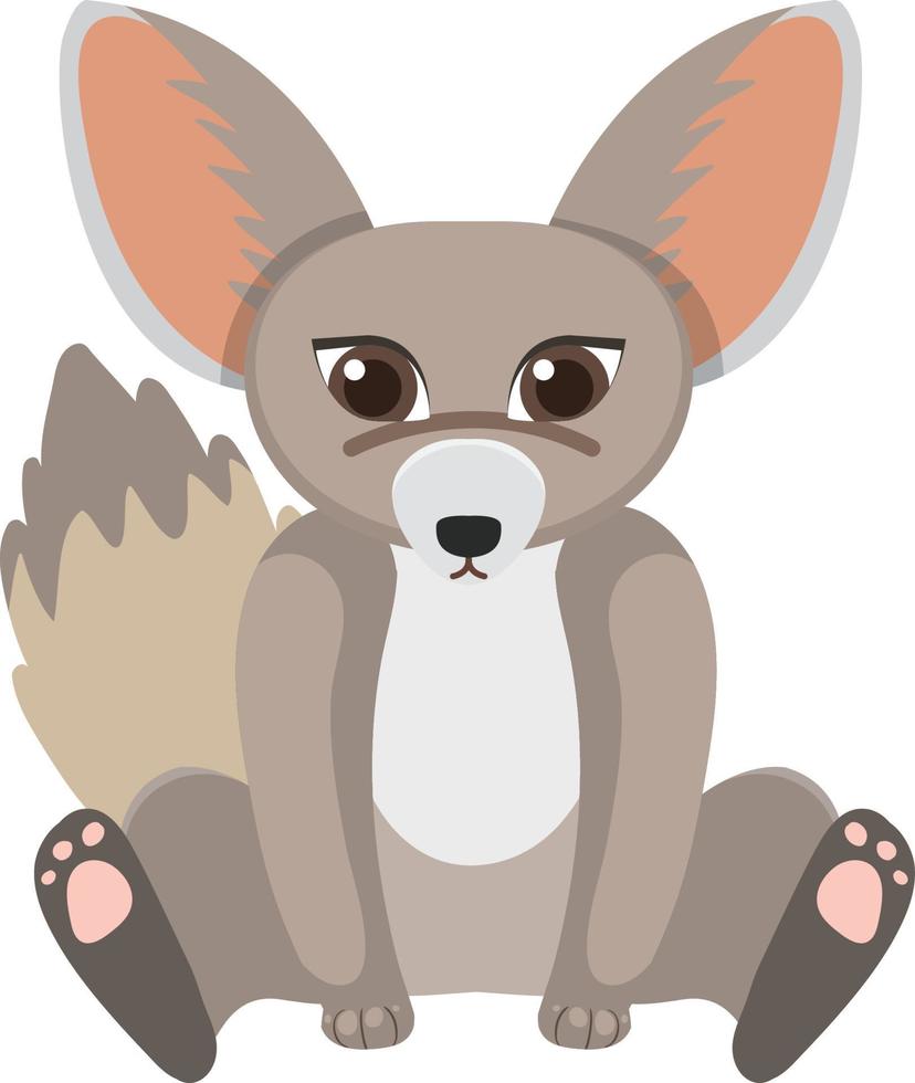 lindo zorro fennec en estilo de dibujos animados plana vector