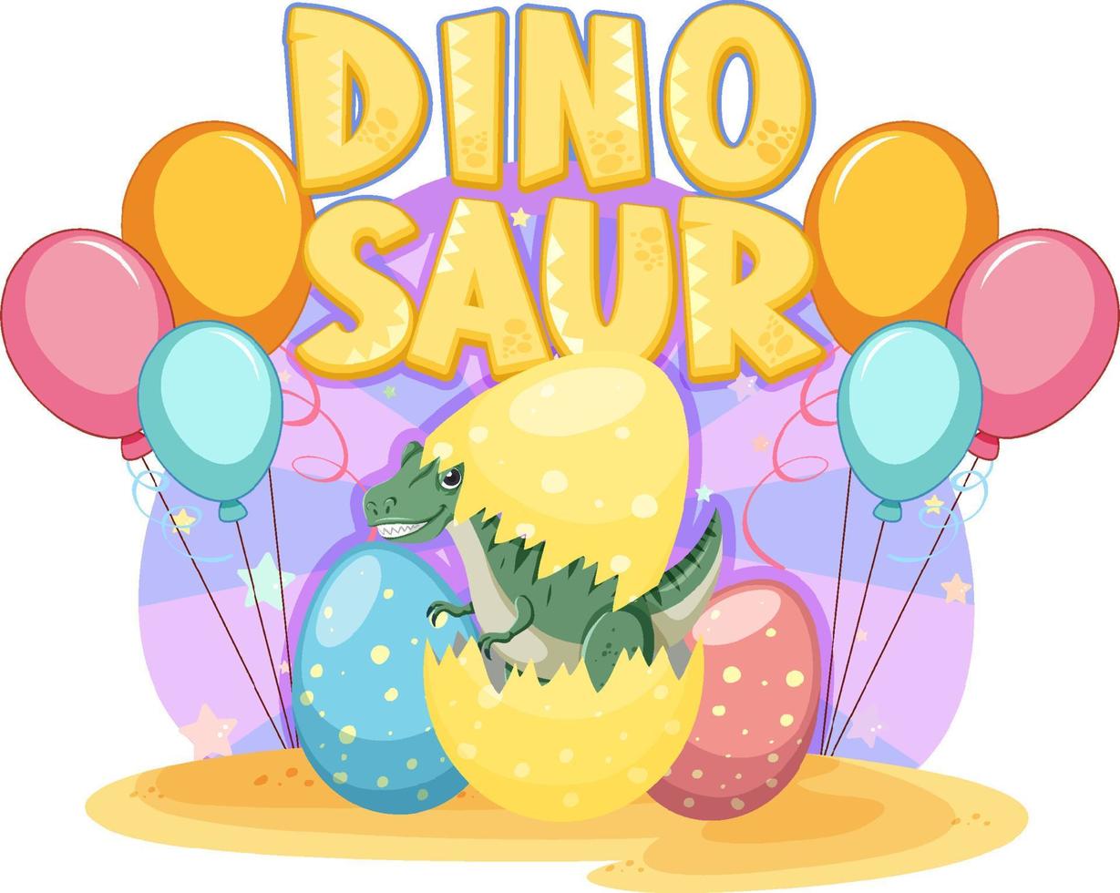 Linda fiesta temática de dinosaurios vector