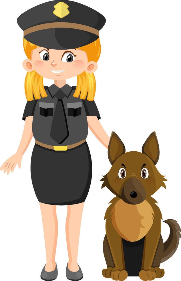 Police officer cartoon character on white background vector