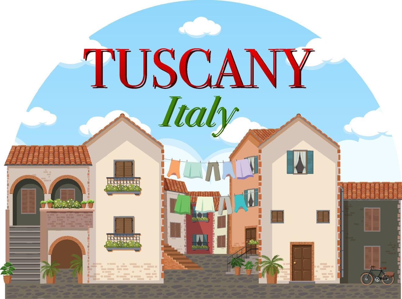 Tuscany Italy Landmark Logo Banner vector