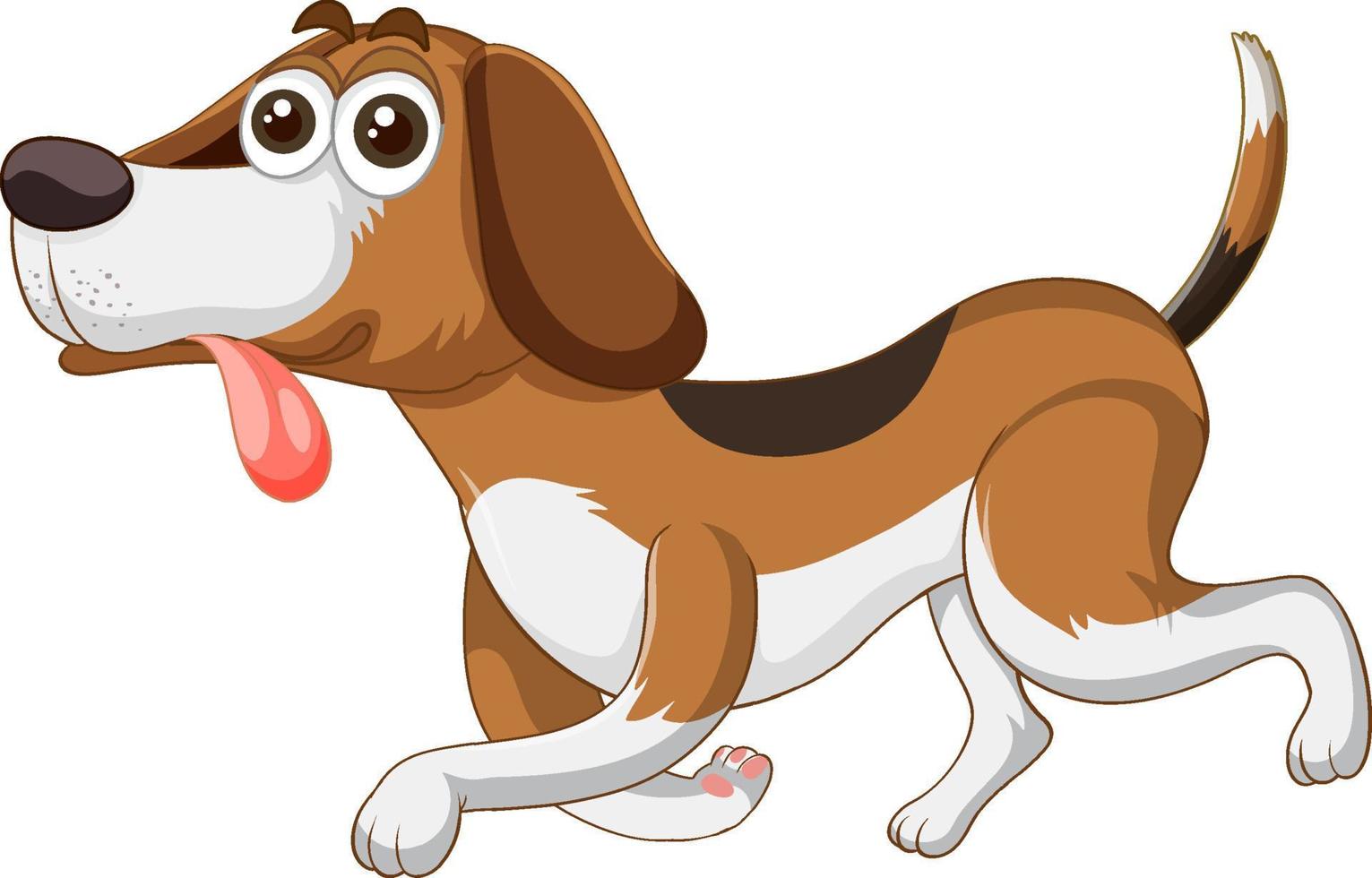 A Happy dog walking on white background vector