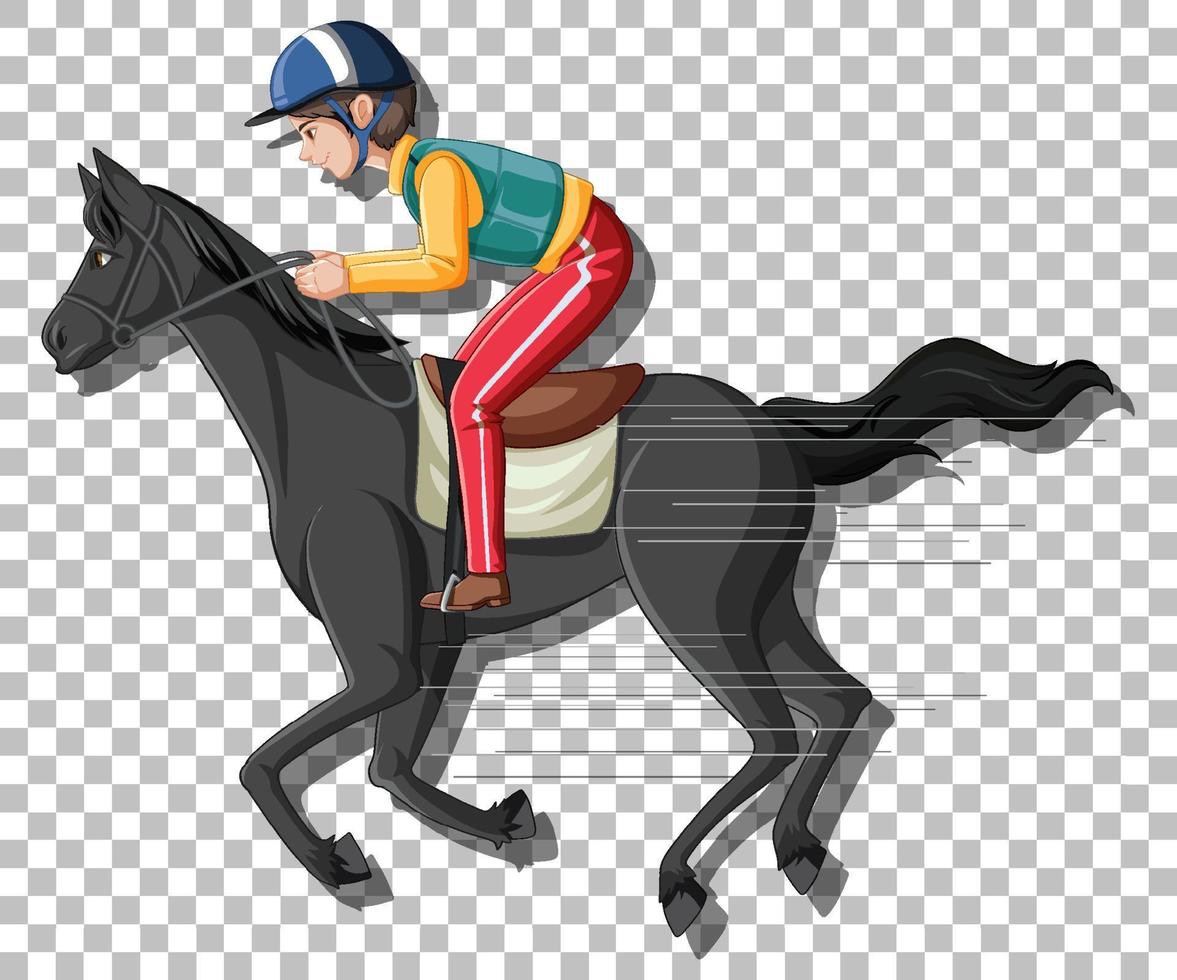 hombre montando un caballo aislado vector