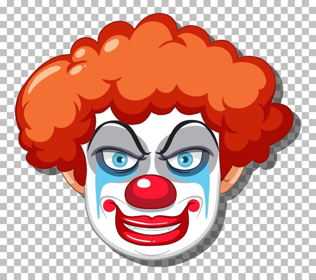 Scary clown head on grid background vector