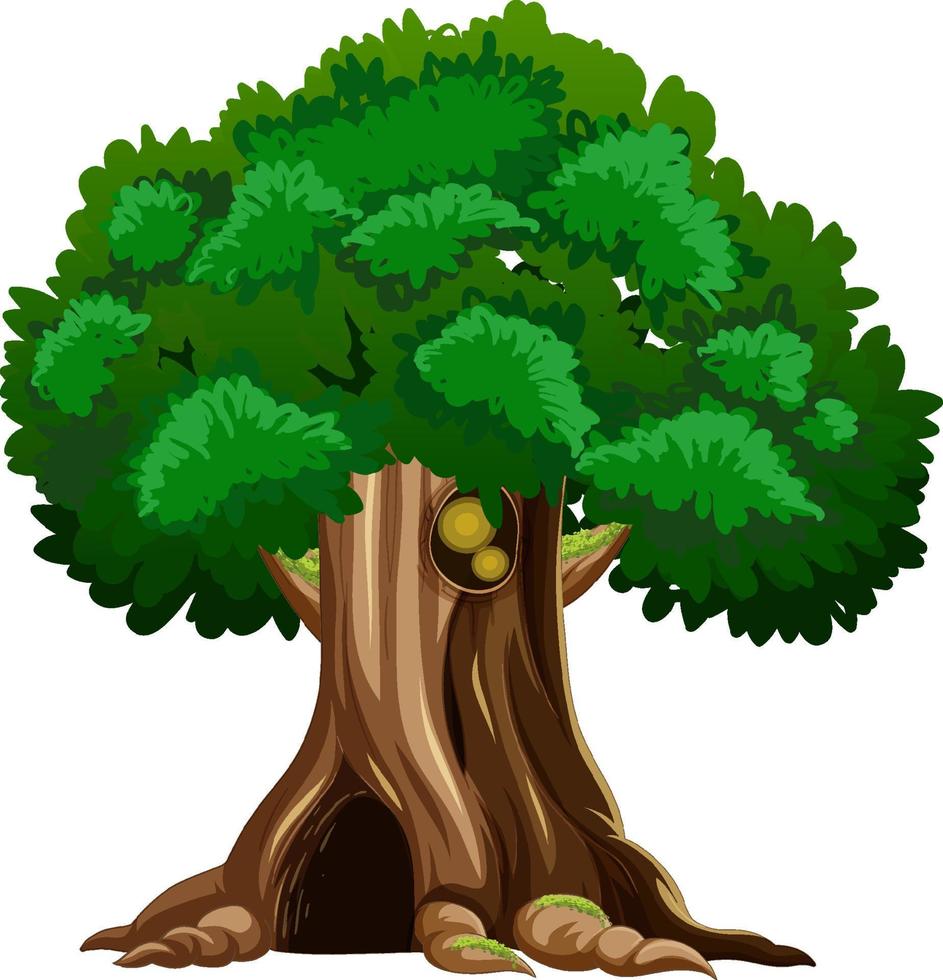 Big tree isolated cartoon vector