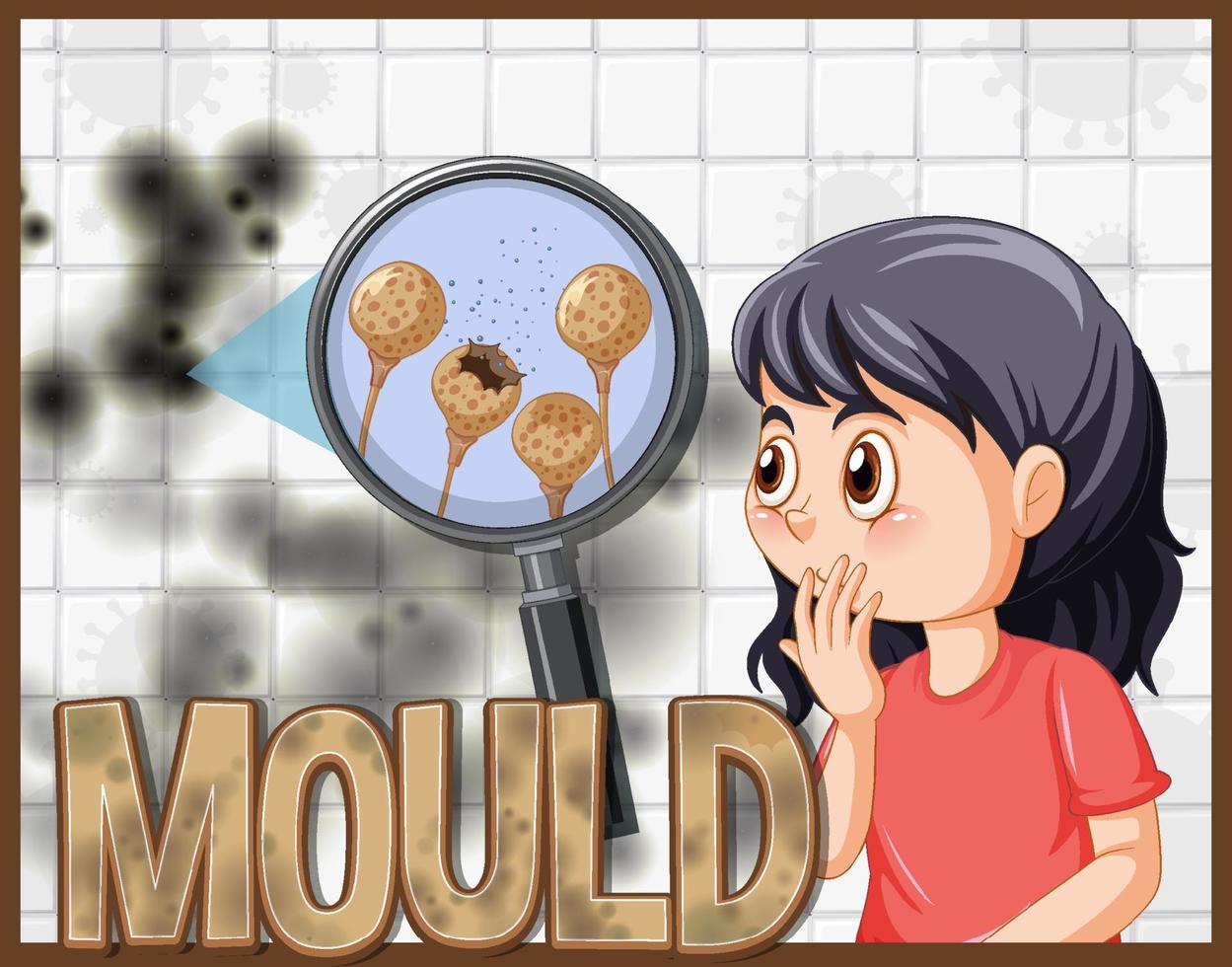 Mould text word isolated vector