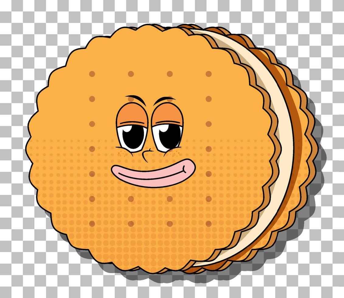 personaje de dibujos animados de galletas sándwich aislado vector