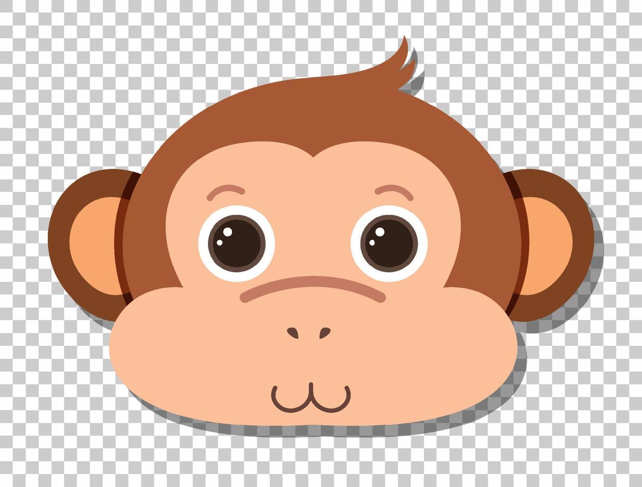 Cute monkey head in flat cartoon style vector