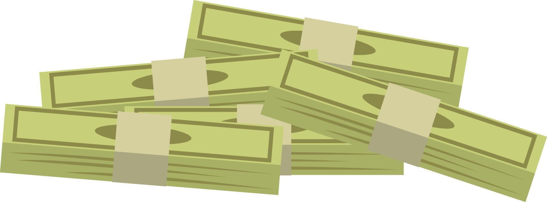 Money banknotes stack in cartoon style vector