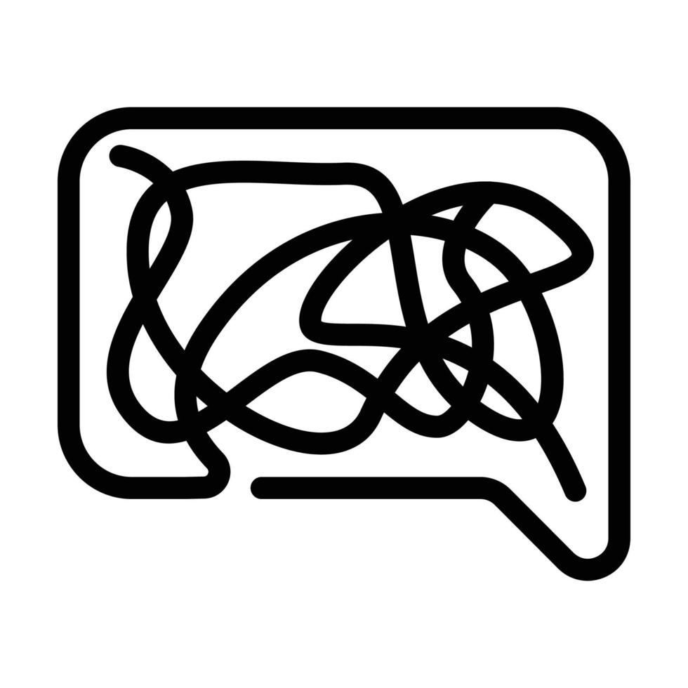 ilustración de vector de icono de línea de diálogo confuso