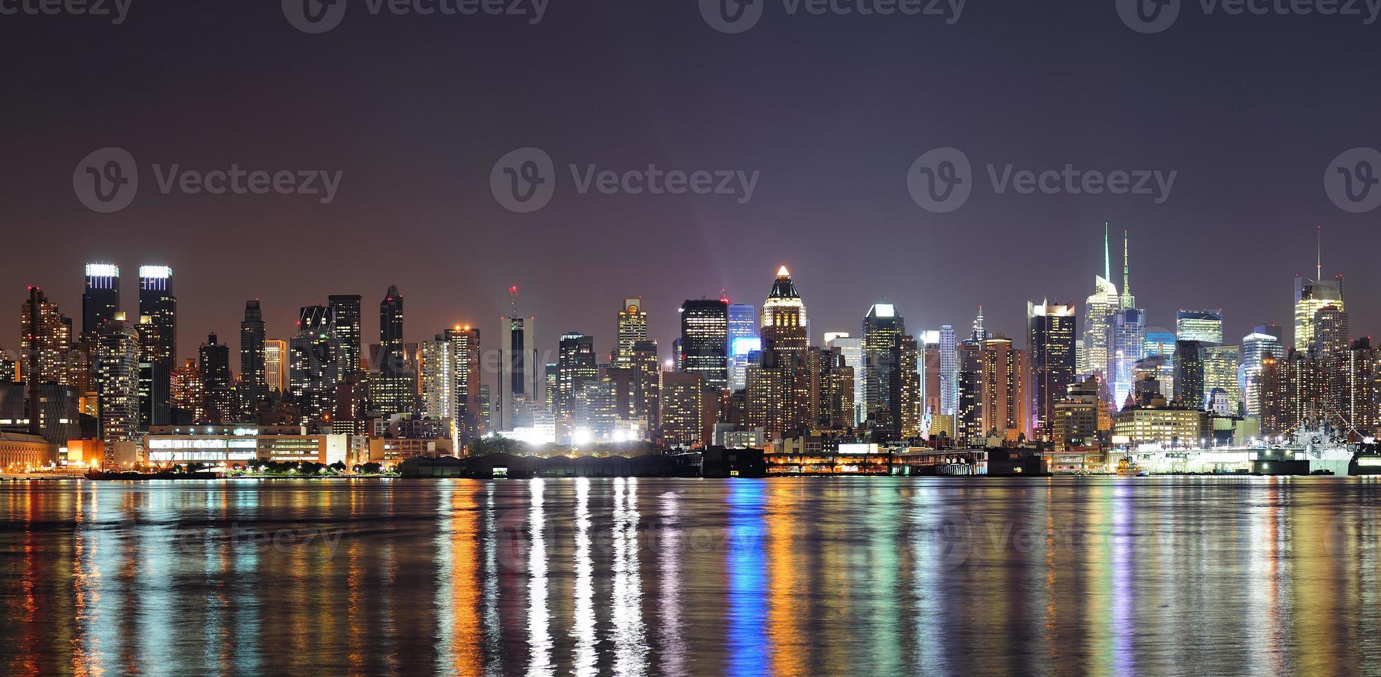 New York City Manhattan midtown skyline at night photo