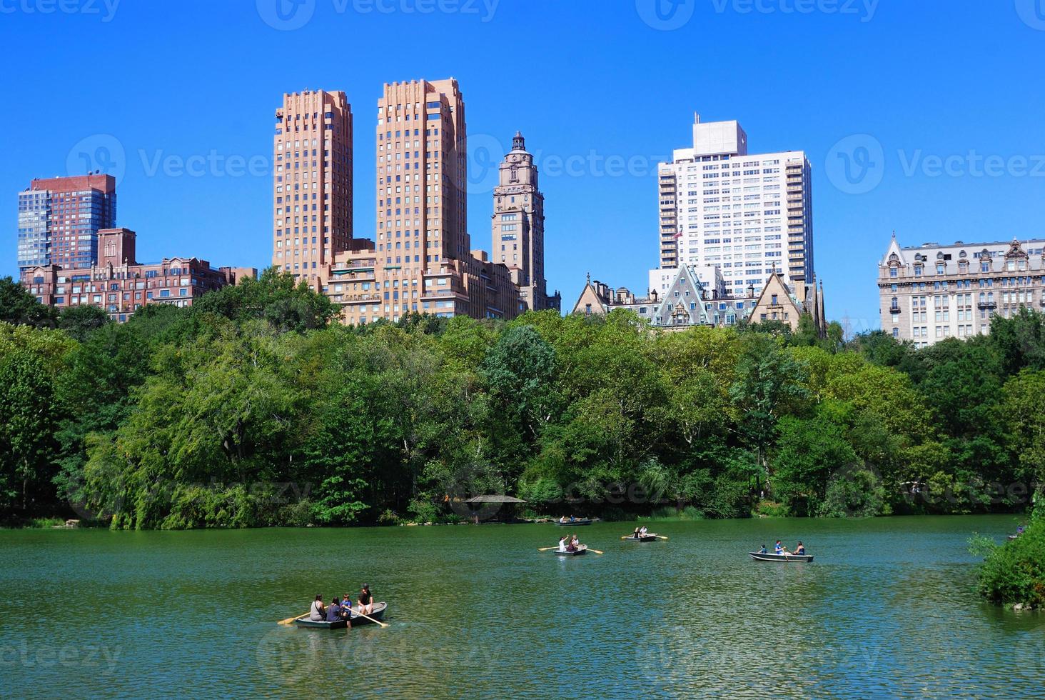 Central Park with boat in lake photo